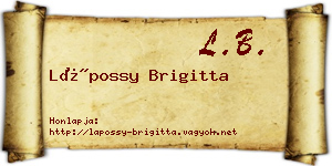 Lápossy Brigitta névjegykártya